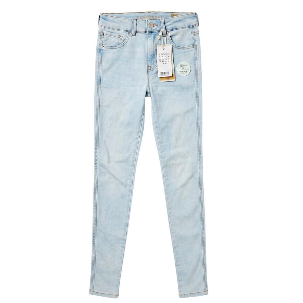 Pull&Bear Light Blue Skinny Jeans Womens US 2 UK 6 Stretch Denim NWT